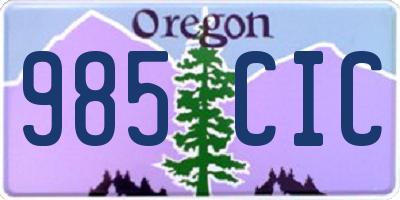 OR license plate 985CIC
