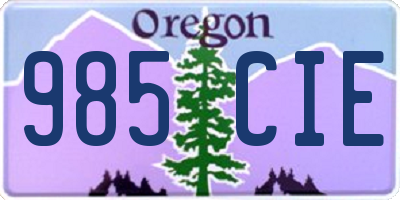 OR license plate 985CIE