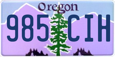 OR license plate 985CIH