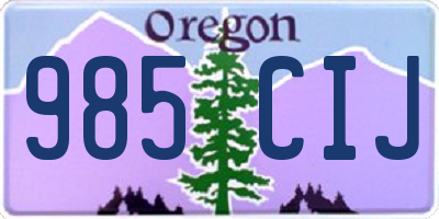 OR license plate 985CIJ