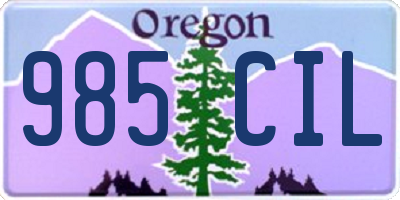 OR license plate 985CIL