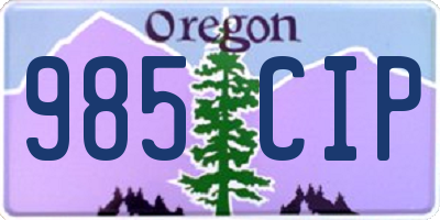 OR license plate 985CIP