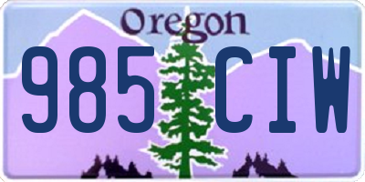 OR license plate 985CIW