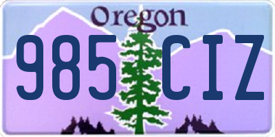 OR license plate 985CIZ