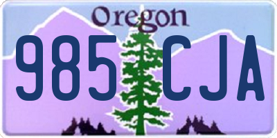 OR license plate 985CJA