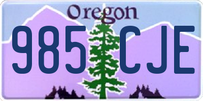 OR license plate 985CJE