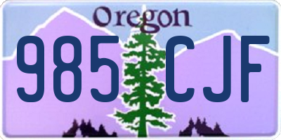 OR license plate 985CJF