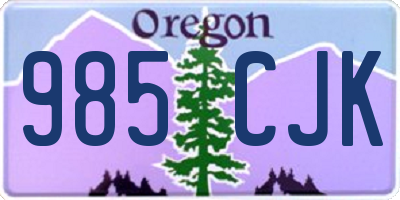 OR license plate 985CJK