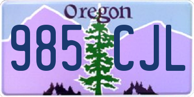 OR license plate 985CJL