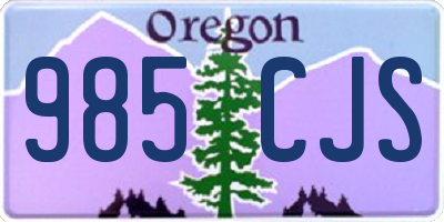 OR license plate 985CJS