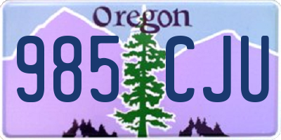 OR license plate 985CJU