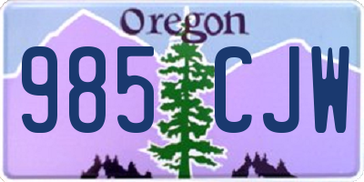 OR license plate 985CJW