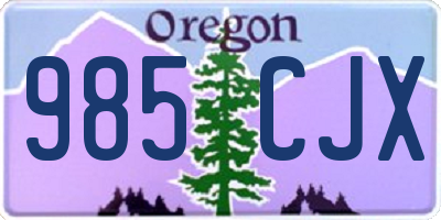 OR license plate 985CJX