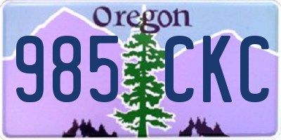 OR license plate 985CKC