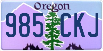 OR license plate 985CKJ