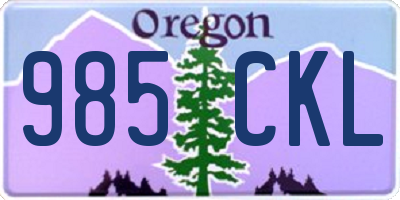 OR license plate 985CKL