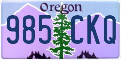 OR license plate 985CKQ