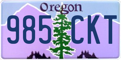 OR license plate 985CKT