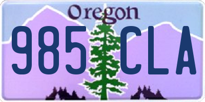 OR license plate 985CLA