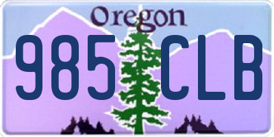 OR license plate 985CLB