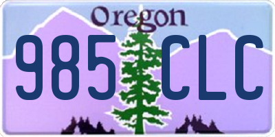 OR license plate 985CLC
