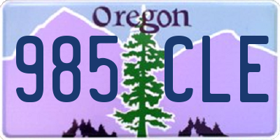 OR license plate 985CLE