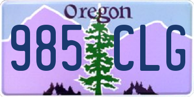 OR license plate 985CLG