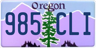 OR license plate 985CLI