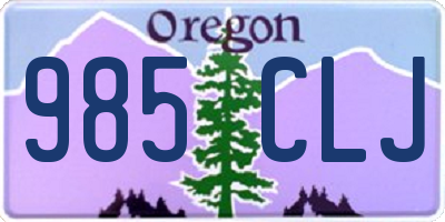OR license plate 985CLJ