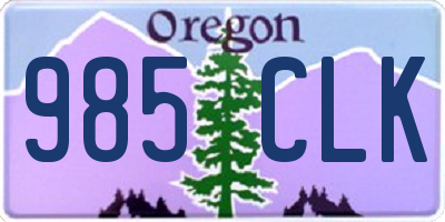 OR license plate 985CLK