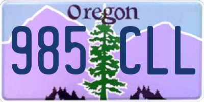 OR license plate 985CLL