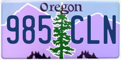 OR license plate 985CLN