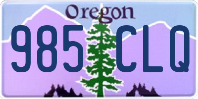 OR license plate 985CLQ
