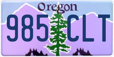 OR license plate 985CLT