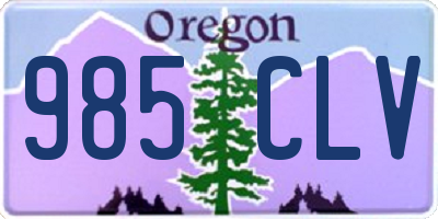 OR license plate 985CLV