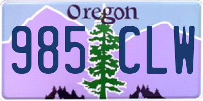 OR license plate 985CLW