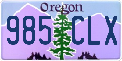 OR license plate 985CLX