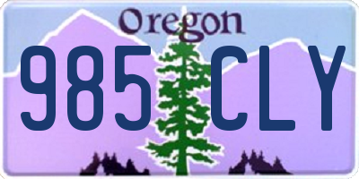 OR license plate 985CLY