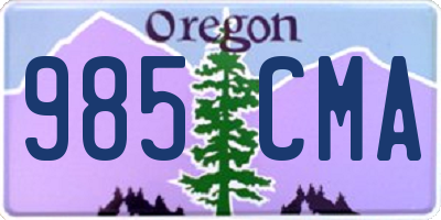 OR license plate 985CMA