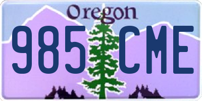 OR license plate 985CME