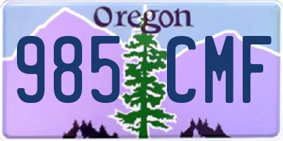 OR license plate 985CMF