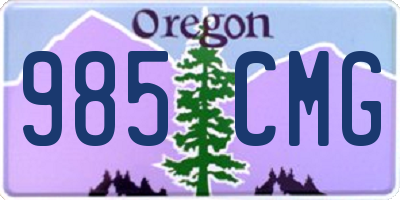 OR license plate 985CMG