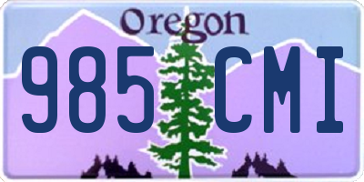 OR license plate 985CMI