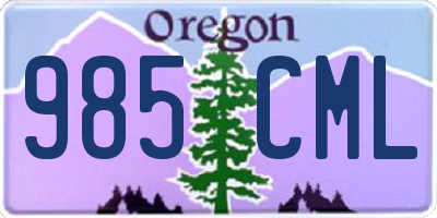 OR license plate 985CML