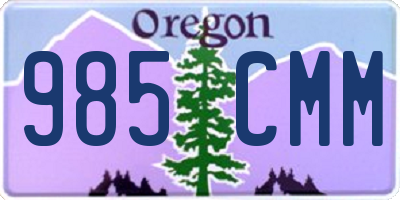 OR license plate 985CMM