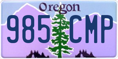 OR license plate 985CMP