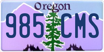 OR license plate 985CMS