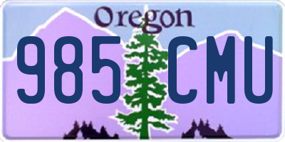 OR license plate 985CMU
