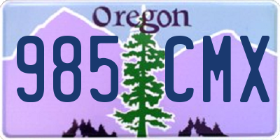 OR license plate 985CMX