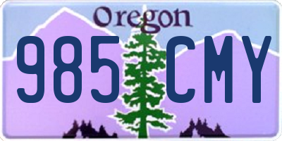 OR license plate 985CMY